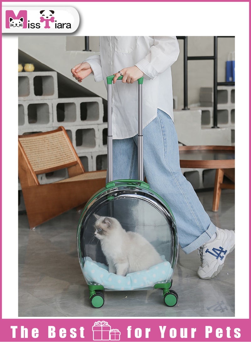 Quality Transparent large capacity pet trolley case portable travel bag suitable for cats and dogs under 8kg, allowing your pet to travel with you easily 33*42*27cm