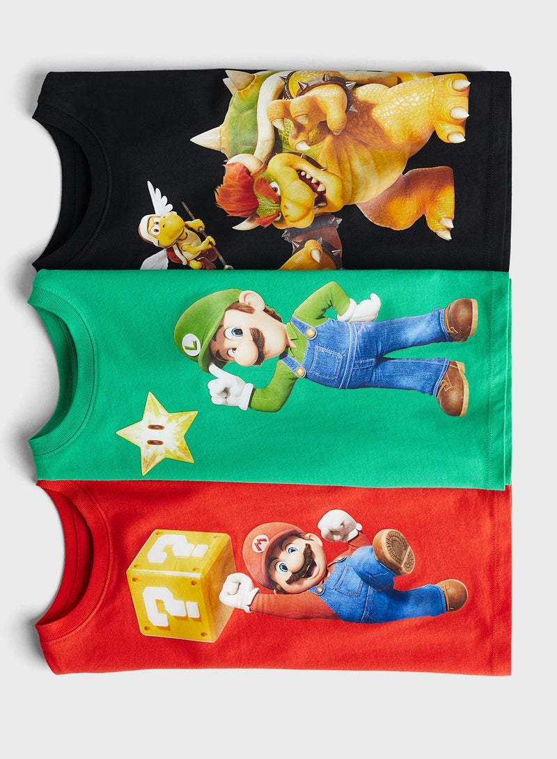 Kids 3 Pack Printed T-Shirt