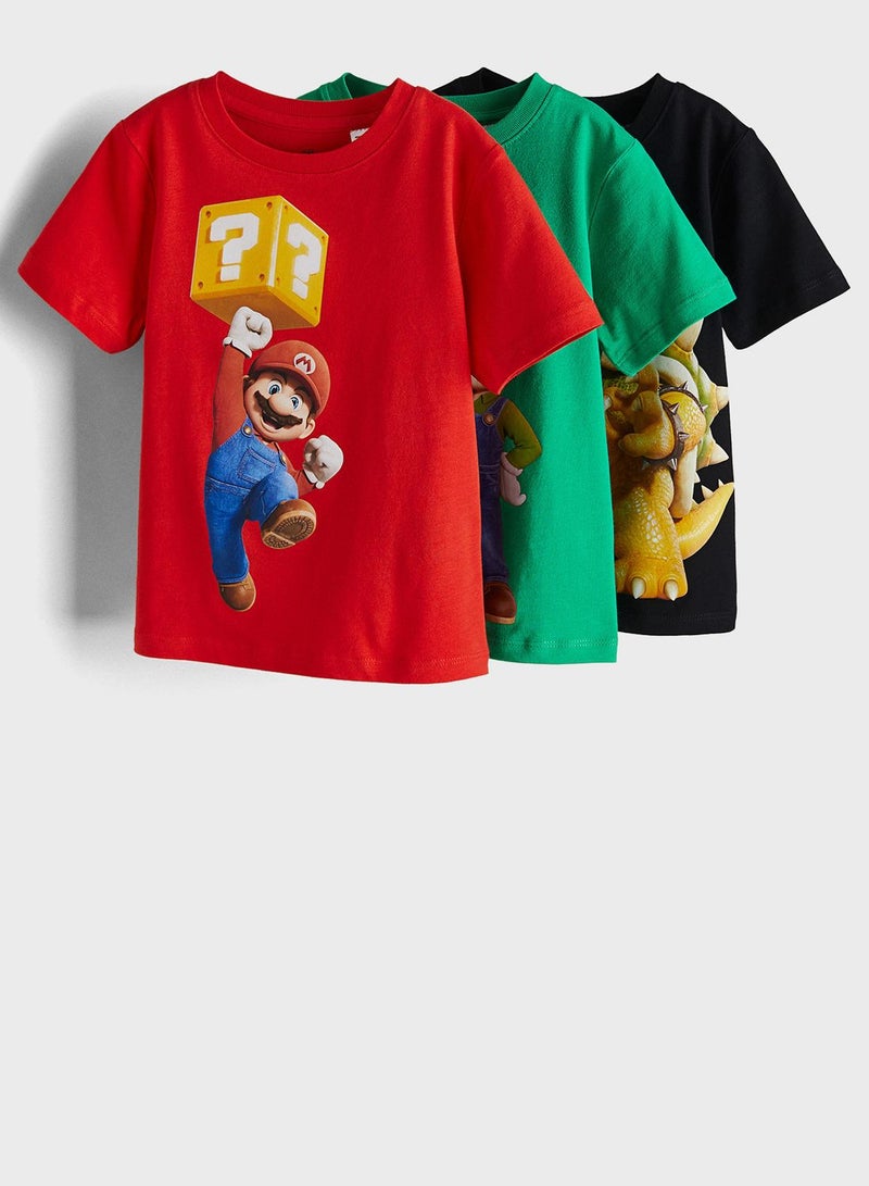 Kids 3 Pack Printed T-Shirt