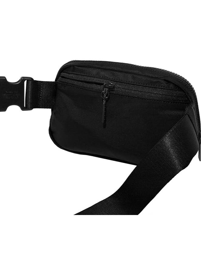 Everywhere Belt Bag, Compact, and Convenient Belly Bag with Zippered Pockets, Easy-Access Exterior Pocket, and Interior Essentials Pocket for On-the-Go Storage, Black