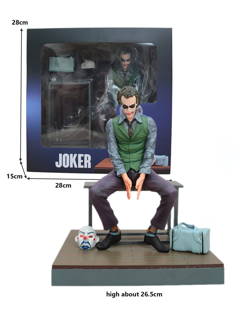 Joker Heath Ledger Sitting Figure Desktop Model Ornament (About 26.5cm High)