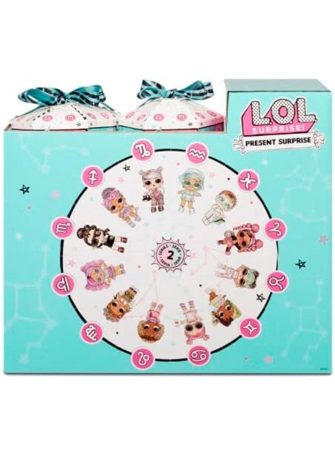 L.O.L. Surprise! Present Series 2 Glitter Shimmer Star Sign Themed 8 Surprises, Accessories, Dolls