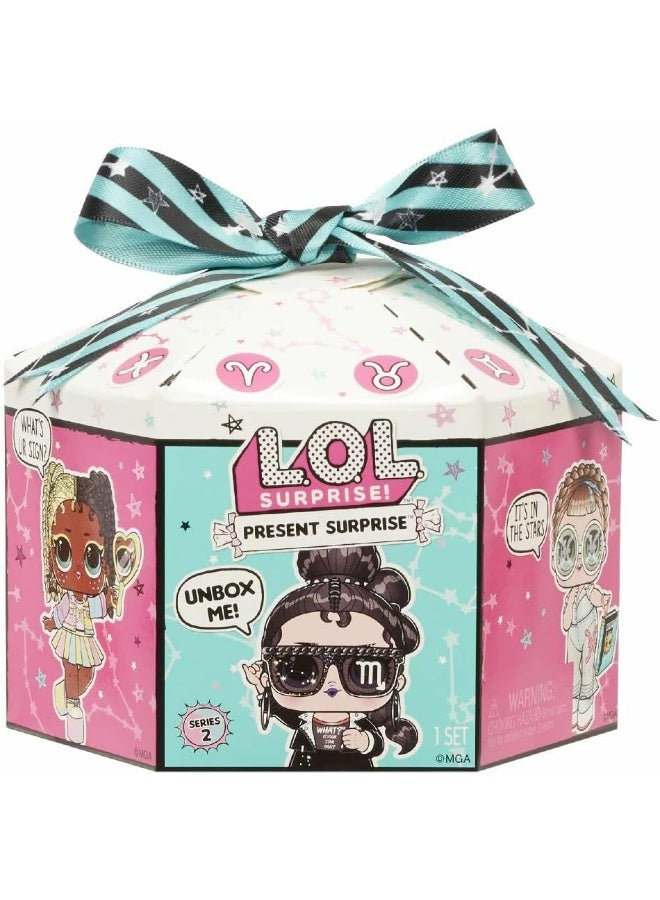 L.O.L. Surprise! Present Series 2 Glitter Shimmer Star Sign Themed 8 Surprises, Accessories, Dolls