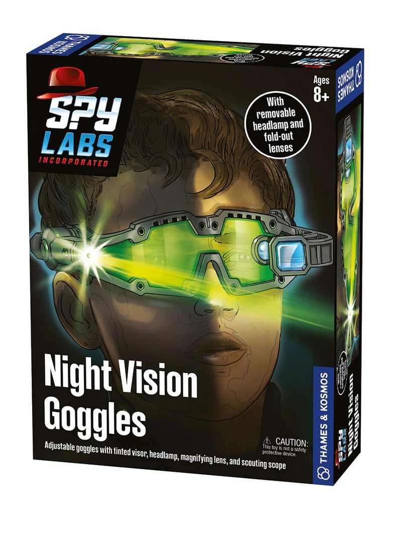 Thames & Kosmos Spy Labs Night Vision Goggles - Infrared Technology, LED Lights, Adjustable Head Strap, Educational Spy Toy for Kids