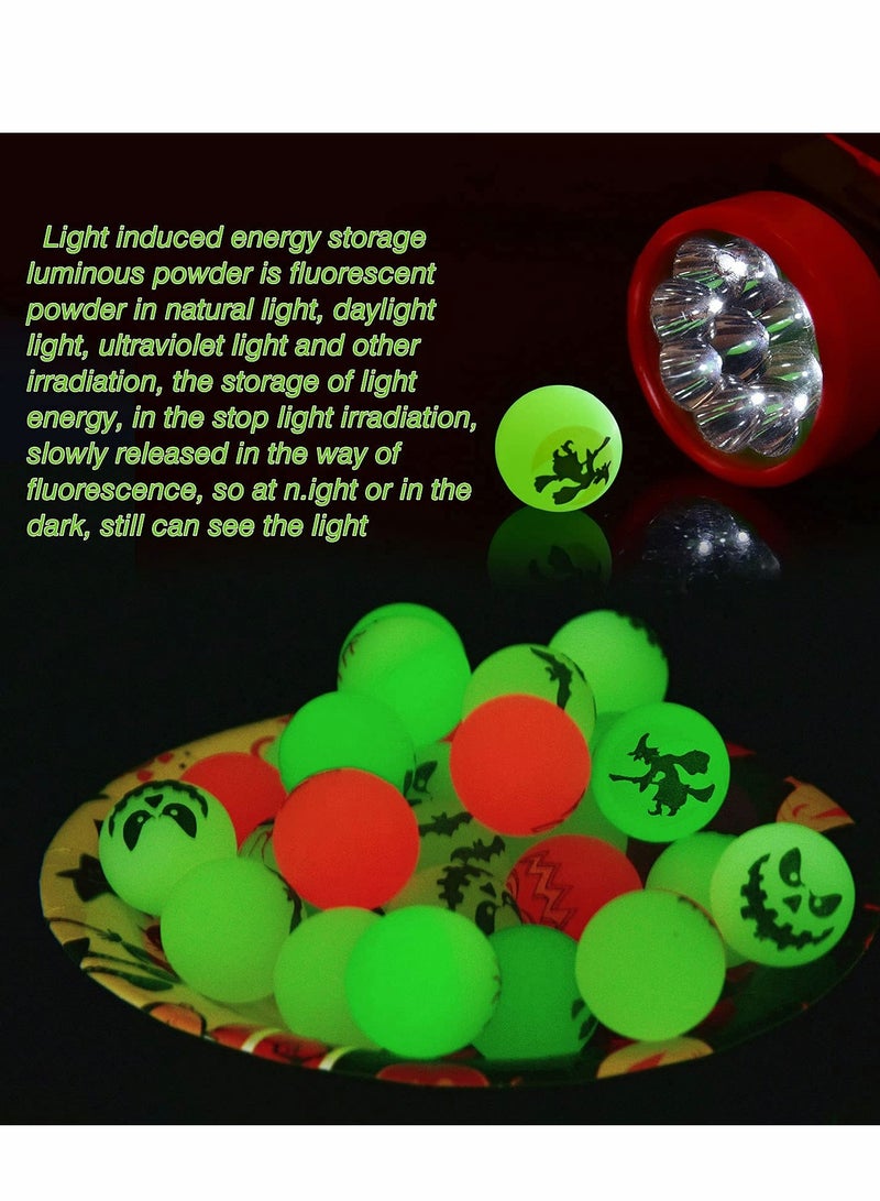 Glow in The Dark Bouncy Balls for Kids, 36 Pack Rubber Balls, Perfect for Party Favors, Goodie Bags, and Classroom Rewards