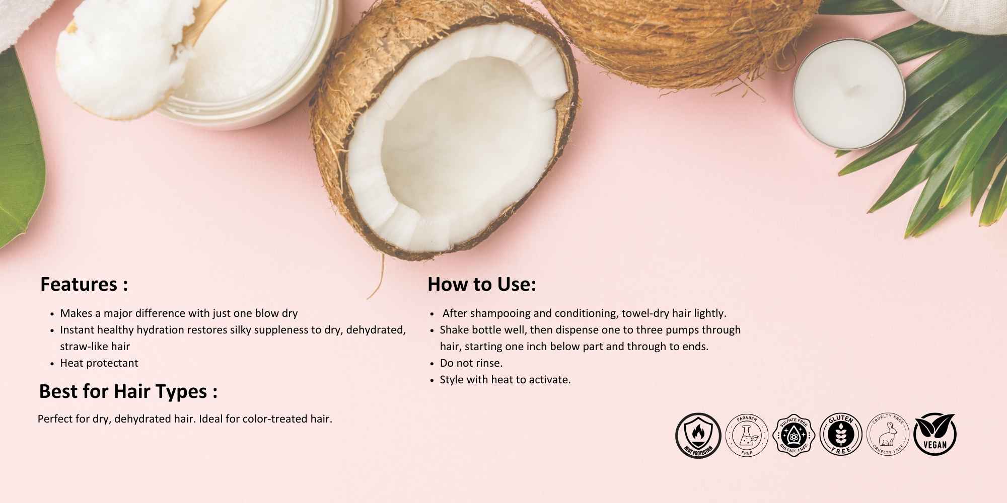 Dream Cocktail Coconut-Infused Leave-In Conditioner – No-Frizz Formula for Silky Hair