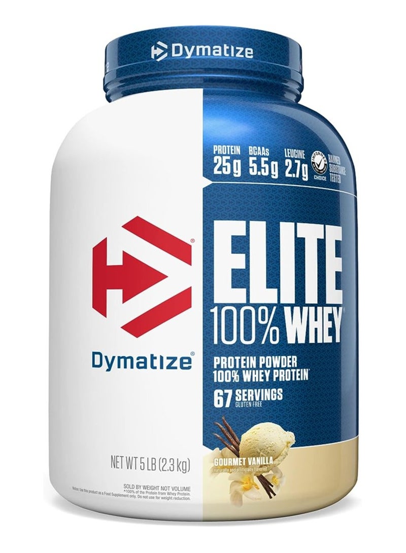 Dymatize Elite 100% Whey Protein Powder 63SV 5LB Gourmet Vanilla