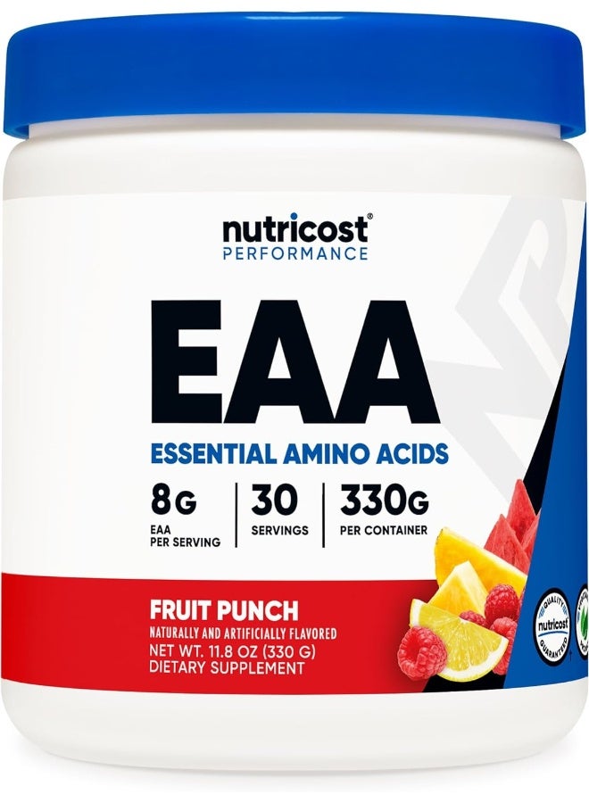 Eaa Powder 30 Servings Fruit Punch - Essential Amino Acids - Non-Gmo, Gluten Free, Vegetarian Friendly