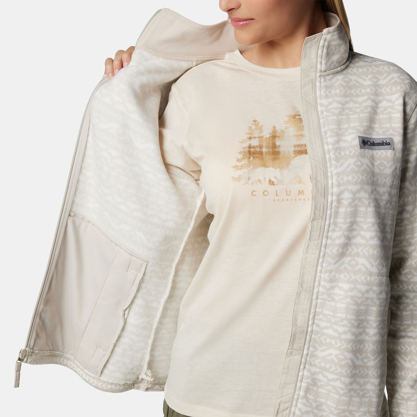 Women's Sweater Weather Printed Full-Zip Jacket