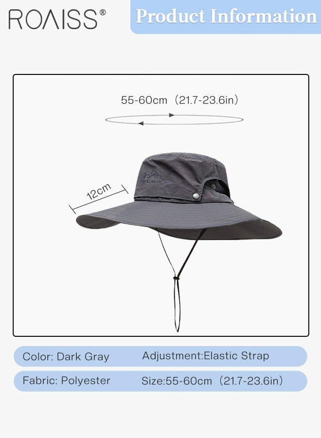 Breathable Wide Brim Fishing Hat with Removable Top UPF 50+ Anti-UV Water Resistant Tear-Resistant Sun Hat for Men & Women Adjustable Size