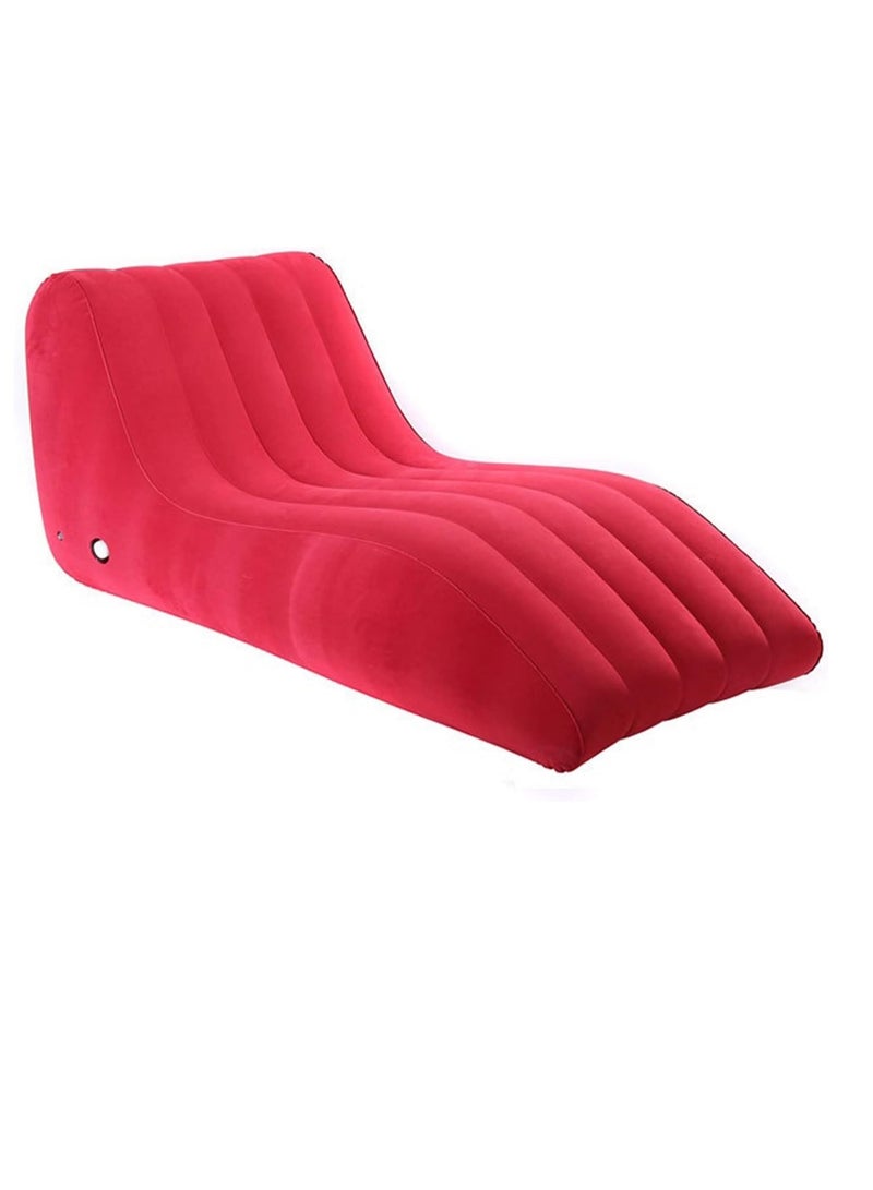 Sofa Bed  Air Pump Folding Cushion Bedroom Creative Bean Bag Chair Red