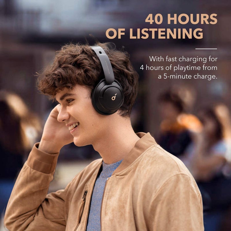 Life Q30 Hybrid Active Noise Cancelling Headphones Bluetooth with Multiple Modes, Hi-Res Sound Bluetooth Headphones, Custom EQ via App, 50H Playtime, Multipoint Connection Black