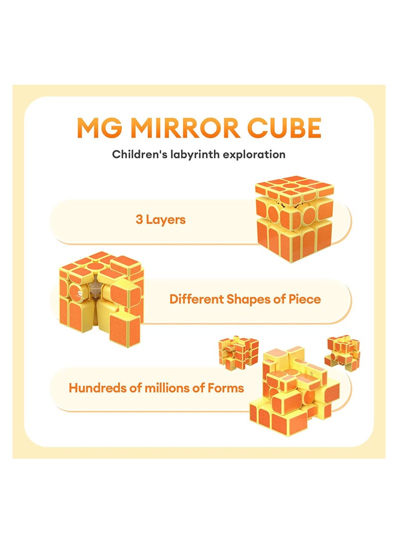 Mirror Rubik's Cube  3x3 Speed Cube Different Shapes Puzzle Cube Toys for Kids Adult Solve by Shape Premium Package