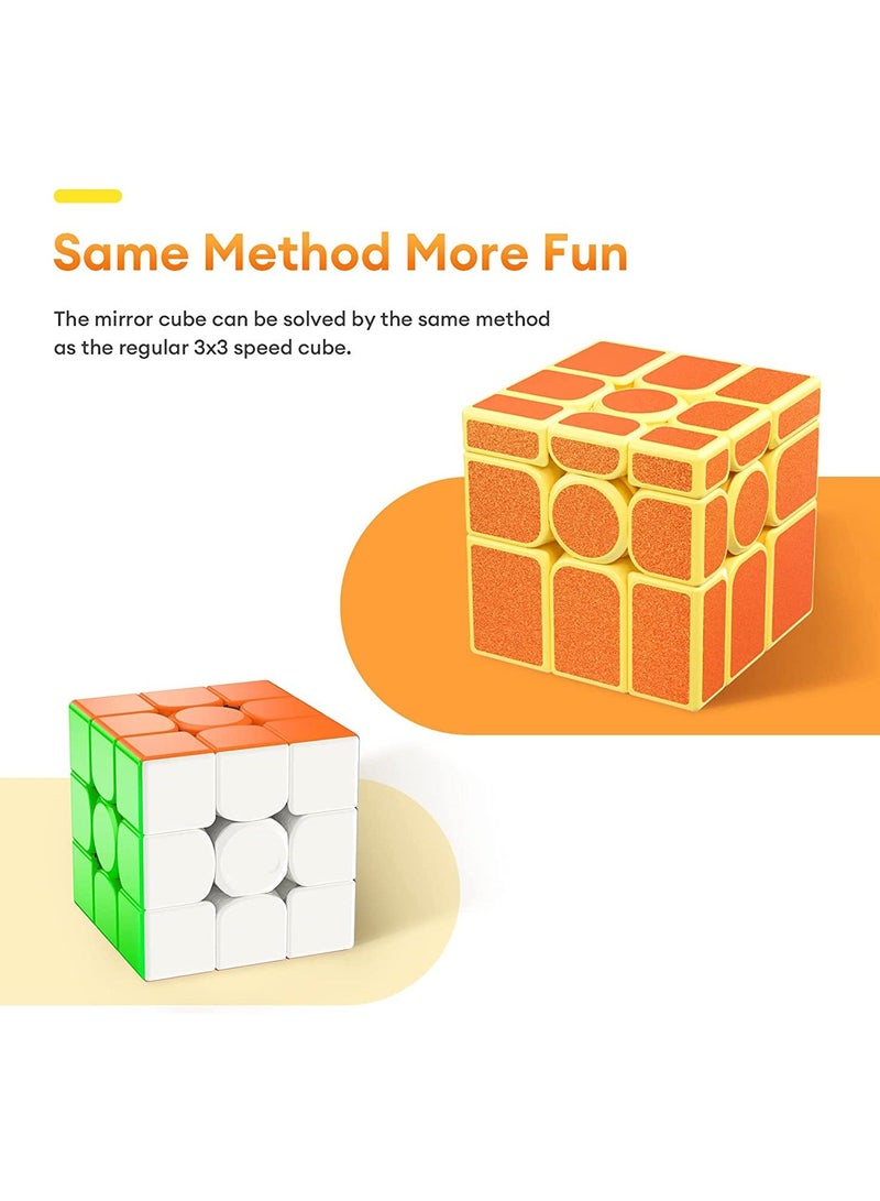 Mirror Rubik's Cube  3x3 Speed Cube Different Shapes Puzzle Cube Toys for Kids Adult Solve by Shape Premium Package