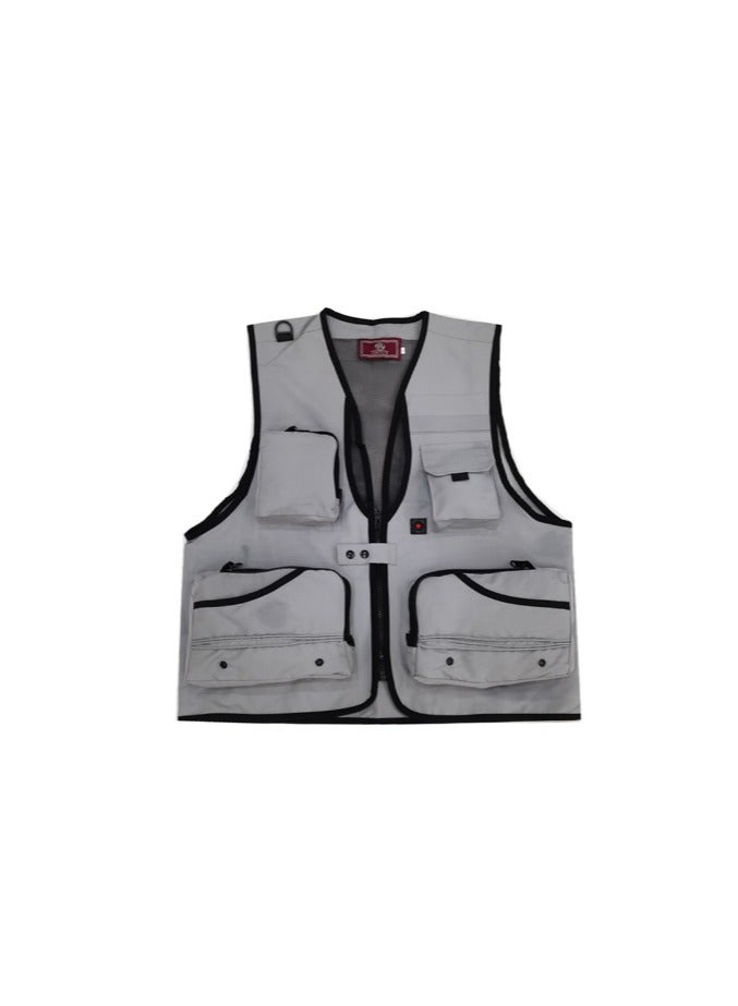 Multi Pocket Vest Men's Breathable Outdoor Journalist Sports Fishing Photography Volunteer Vest Workwear Vest Clip/One size fits all