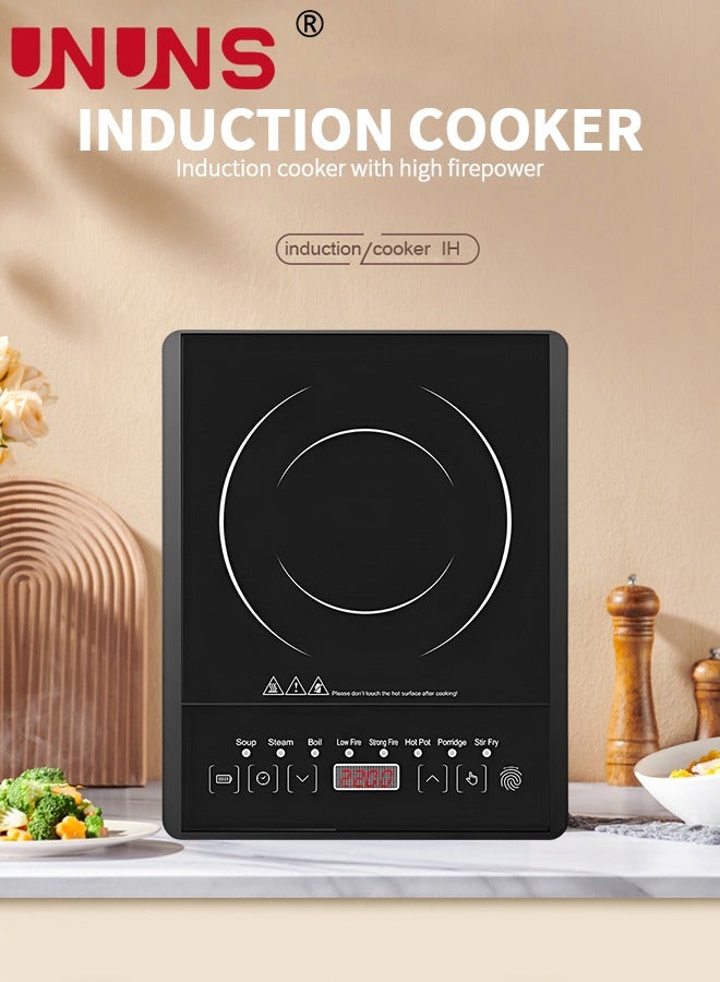 Portable Induction Cooktop,Countertop Burner With Multi-Function, 2200w Electric Stove With Easy Clean Glass,8 Modes Sensor Touch Cooker,Black