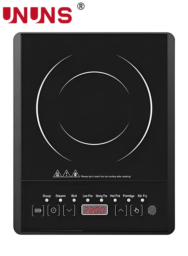 Portable Induction Cooktop,Countertop Burner With Multi-Function, 2200w Electric Stove With Easy Clean Glass,8 Modes Sensor Touch Cooker,Black