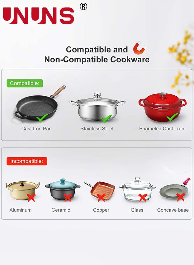 Portable Induction Cooktop,Countertop Burner With Multi-Function, 2200w Electric Stove With Easy Clean Glass,8 Modes Sensor Touch Cooker,Black