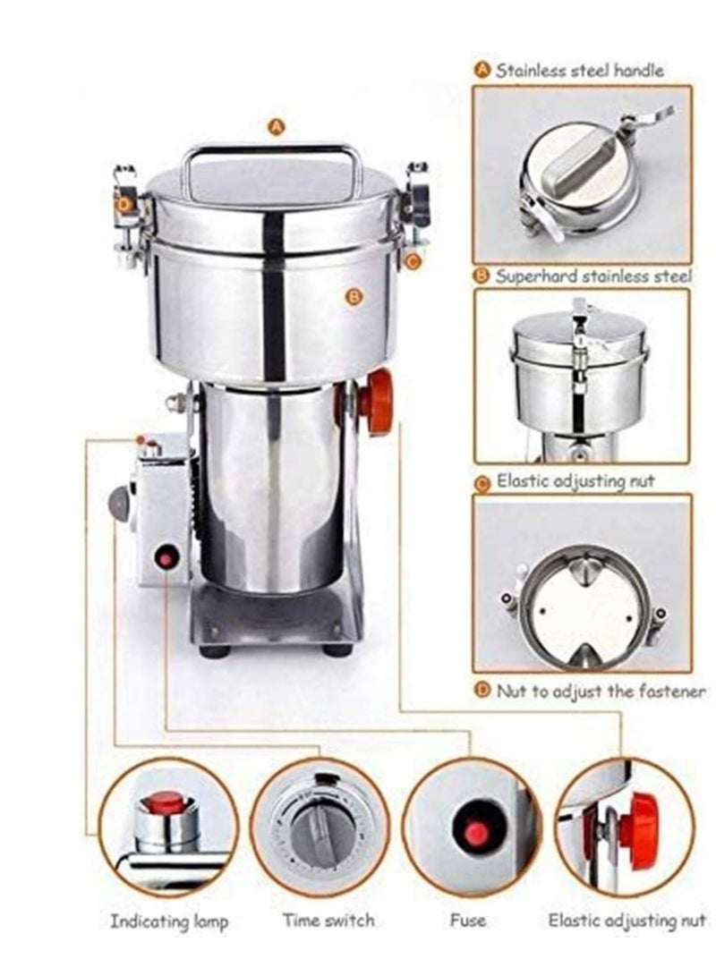 Silver Crest 500 grams Heavy Grinder for Cereal, Grain, Spice Powder Grinder Machine 100% Copper Motor, Imported