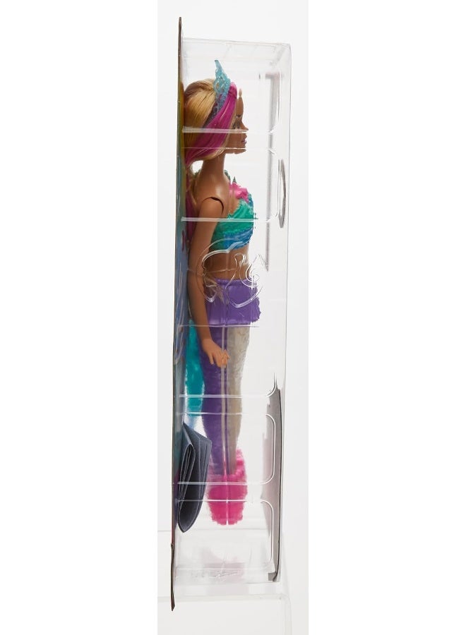 Mermaid Barbie Doll with Water-Activated Twinkle Light-Up Tail, Pink-Streaked Hair