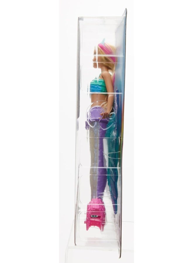 Mermaid Barbie Doll with Water-Activated Twinkle Light-Up Tail, Pink-Streaked Hair