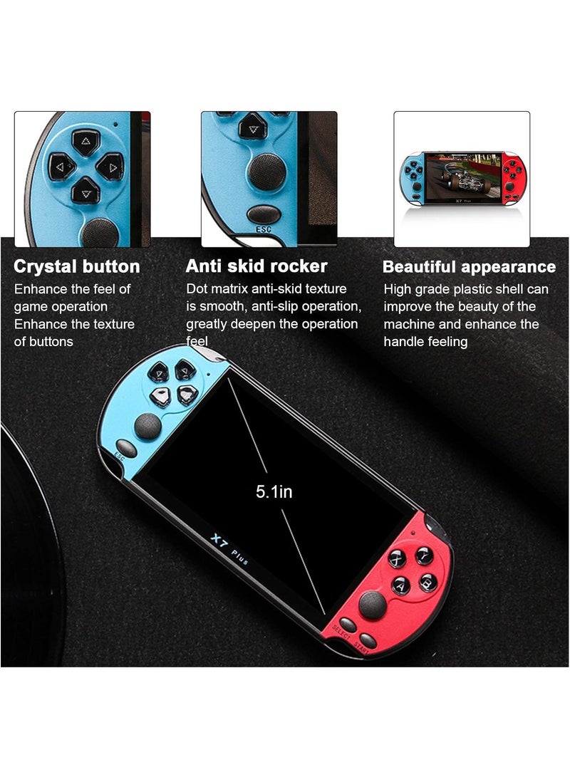 5.1inch X7 Plus Video Game Console Handheld Game Players Double Rocker 8GB Memory Built in 1000 Games MP5 Game Controller