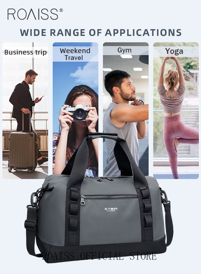 Waterproof Travel Duffle Bag for Men and Women Large Capacity Simple Versatile Crossbody Travel Bag Fitness Bags Fashionable Short Business Trip Luggage Bag in Dry and Wet Separation