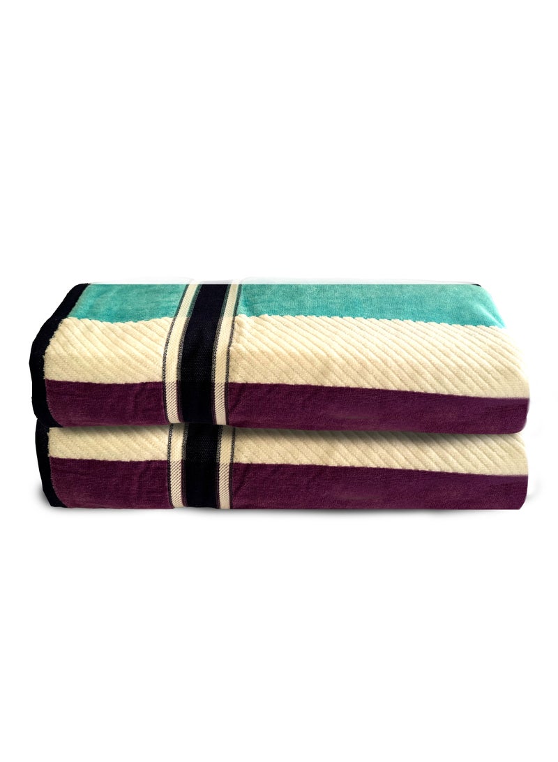 Duke Bath Sheet (Pack of 2) 83 cm x 163 cm Quick Dry Super Soft Large Stripe Towels 100% Cotton Large Bath Towel  Highly Absorbent and for Bathroom, Hotel & Spa Quality Towels