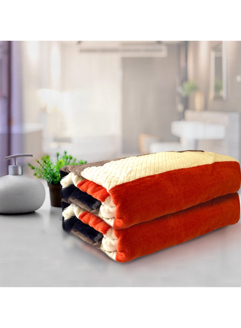 Duke Bath Sheet (Pack of 2) 83 cm x 163 cm Quick Dry Super Soft Large Stripe Towels 100% Cotton Large Bath Towel  Highly Absorbent and for Bathroom, Hotel & Spa Quality Towels