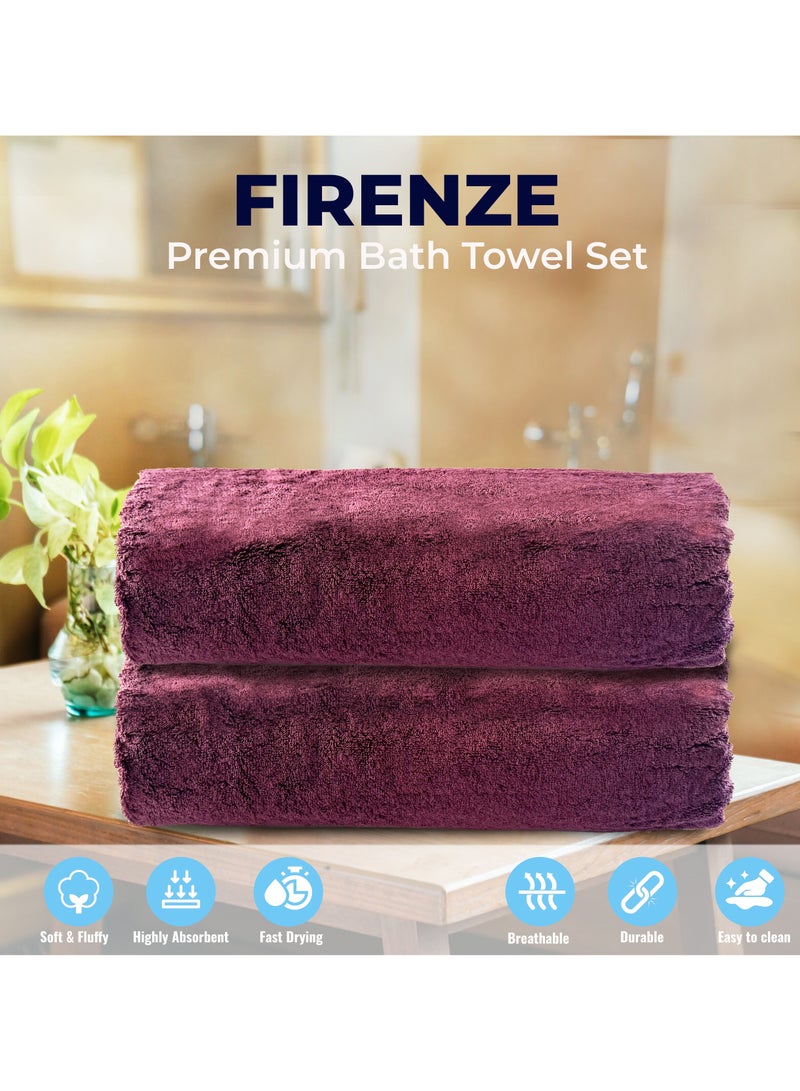 DUKE Firenze Eco-Friendly Luxurious Cotton Bath Towels (Pack of 2) 75X150 cm Ultra Soft Bath Towels Quick Dry, Absorbent, Durable & Washable Towels Easy To Care 100% Cotton Bath Towels