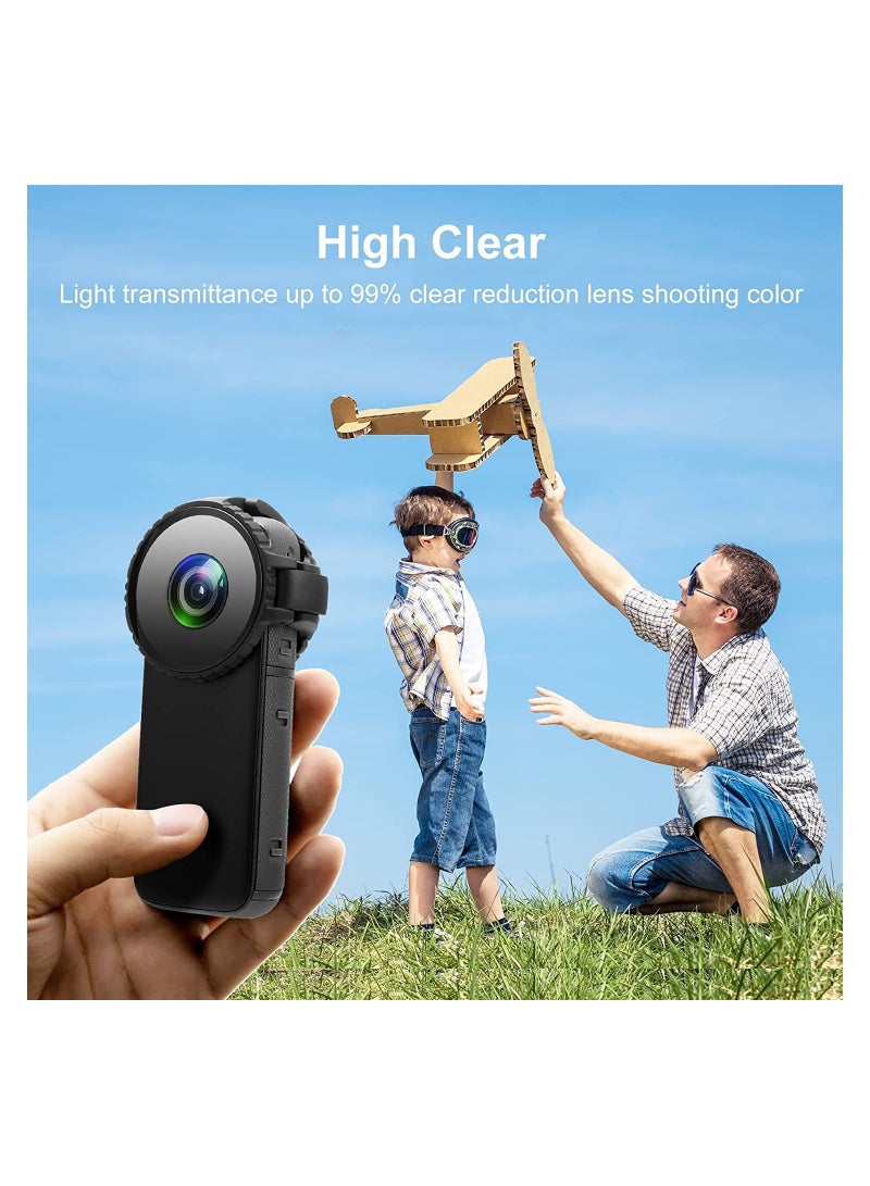 Upgraded Version Lens Protective Cover - Designed specifically for Insta360 One X2 camera lens, it offers waterproof, anti-oil, anti-dust, and anti-collision protection to prevent scratches.