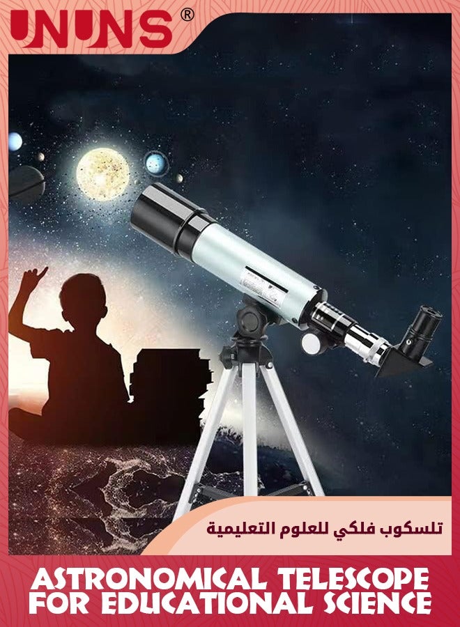 Astronomical Telescope,90x Magnification Astronomy Telescope,Lunar Telescope For Kids Educational Science,Portable Refracting Telescope For Observing Stargazing Constellations Outdoor Activities