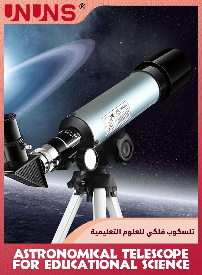 Astronomical Telescope,90x Magnification Astronomy Telescope,Lunar Telescope For Kids Educational Science,Portable Refracting Telescope For Observing Stargazing Constellations Outdoor Activities