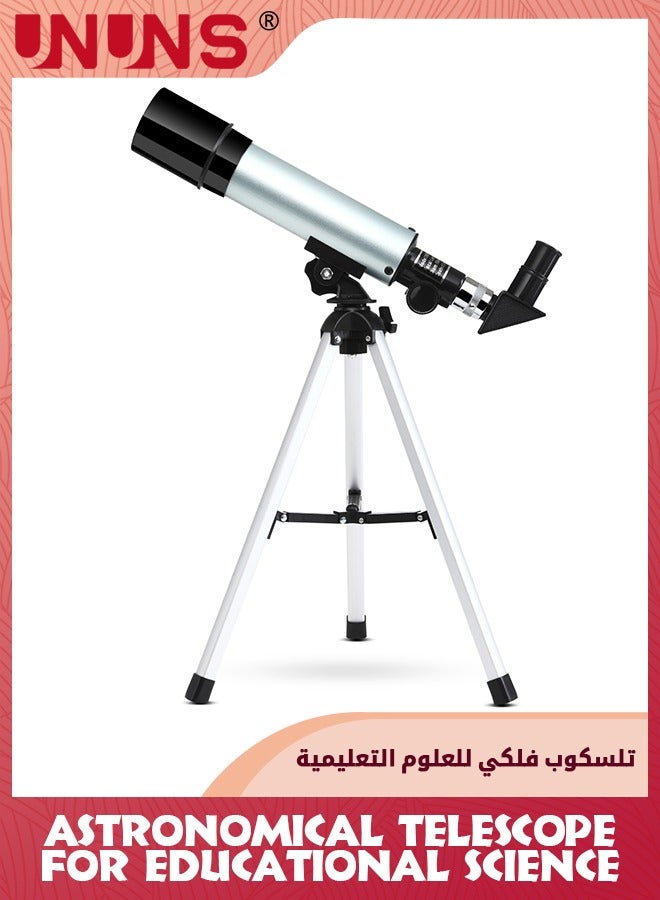 Astronomical Telescope,90x Magnification Astronomy Telescope,Lunar Telescope For Kids Educational Science,Portable Refracting Telescope For Observing Stargazing Constellations Outdoor Activities