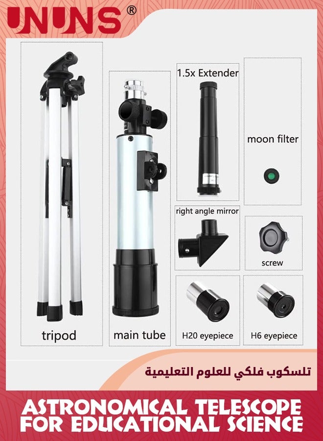 Astronomical Telescope,90x Magnification Astronomy Telescope,Lunar Telescope For Kids Educational Science,Portable Refracting Telescope For Observing Stargazing Constellations Outdoor Activities