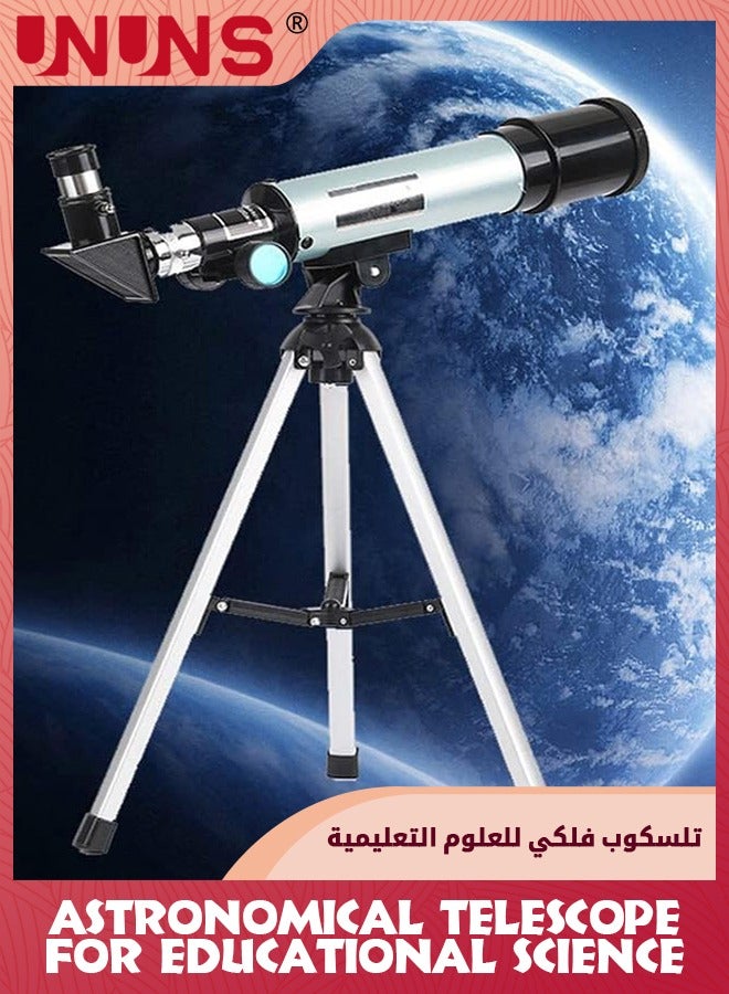 Astronomical Telescope,90x Magnification Astronomy Telescope,Lunar Telescope For Kids Educational Science,Portable Refracting Telescope For Observing Stargazing Constellations Outdoor Activities