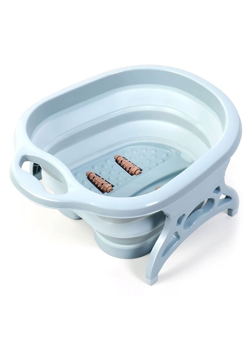 Collapsible Foot Spa Soaking Bath Tub with Massage Rollers Large Pedicure Massager Basin for Tired Feet Stress Relief Home Travel Use