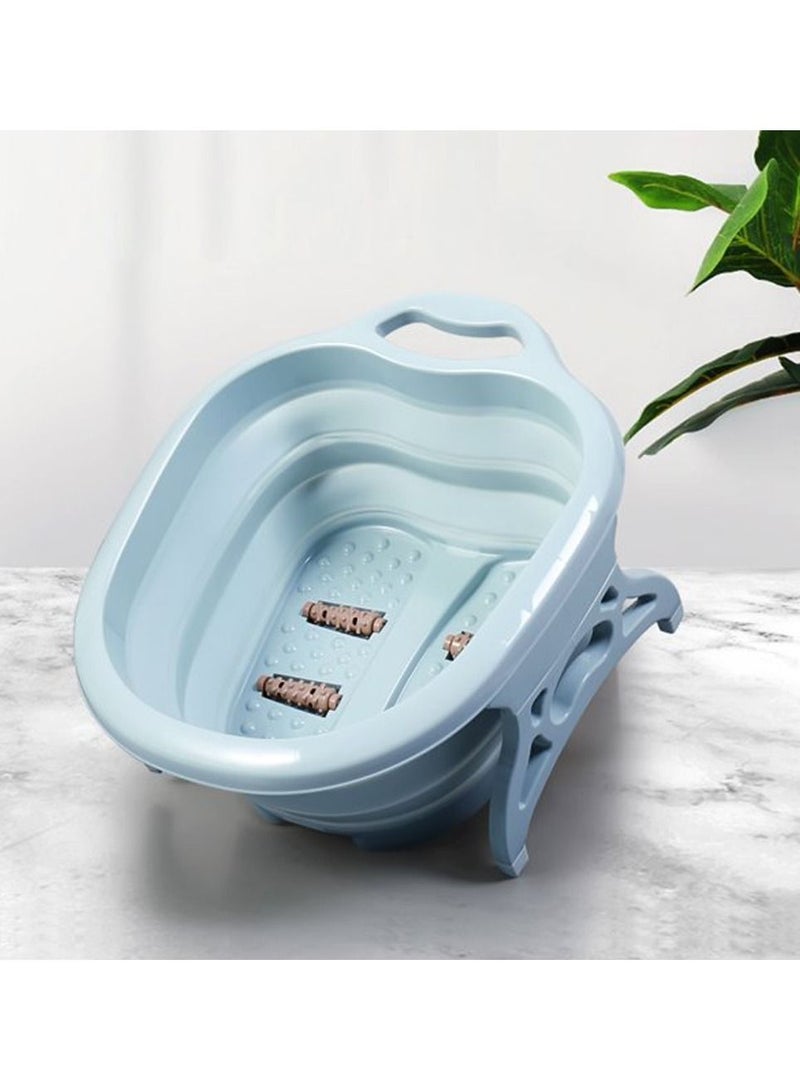 Collapsible Foot Spa Soaking Bath Tub with Massage Rollers Large Pedicure Massager Basin for Tired Feet Stress Relief Home Travel Use