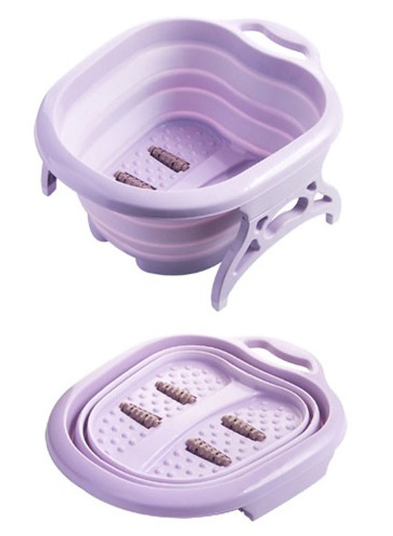 Compressible Plastic Footboard Massage Spa Bucket Laundry Bathroom Footboard Basin Foot Bath Bucket Collapsible Relieve Pressure