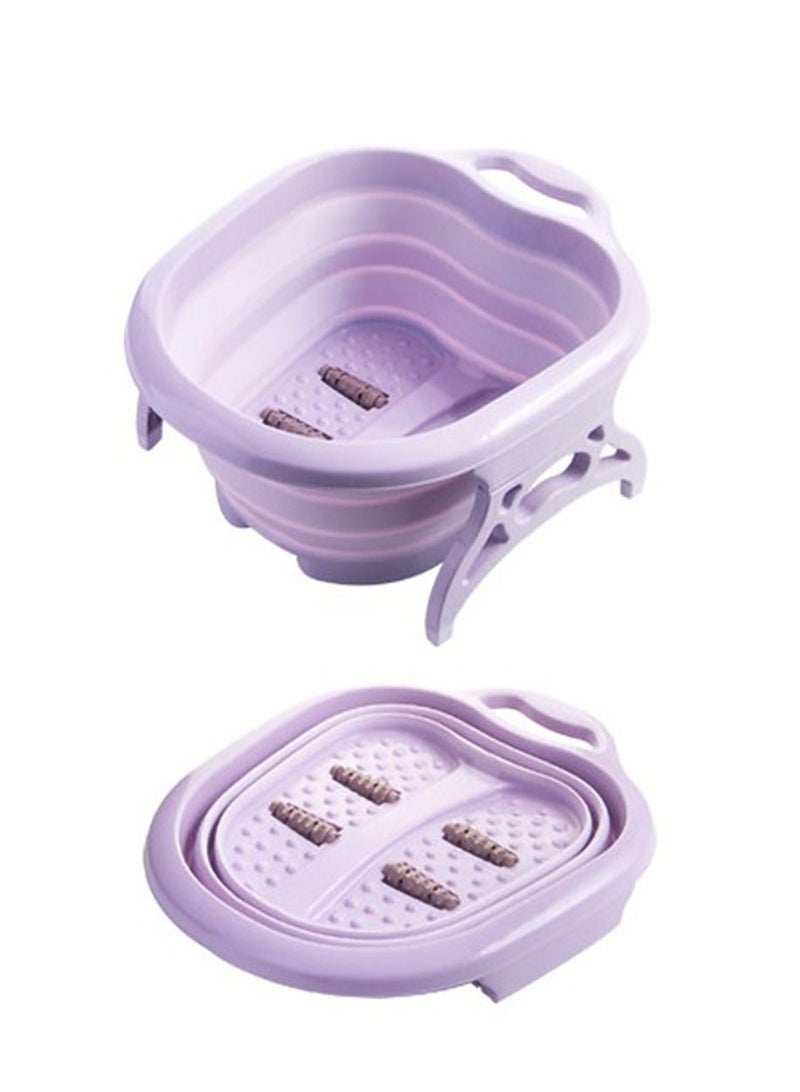 Folding Foot Care Tub Portable Foot Wash Massage Bucket Travel Folding Bucket with 4 Massage Balls Bathing Feet in Winter -slip Handle Endurable.