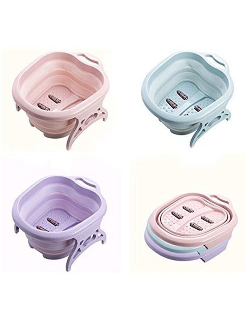 Collapsible Portable Foot Spa Soaking Bath Tub with Foot Massage Rollers Pedicure Massage Bucket for Tired Feet Stress