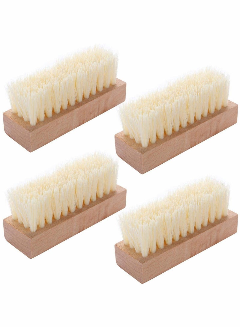 4 PCS Nail Scrub Brush Wooden Non-Slip Hand for Cleaning Fingernail Toe