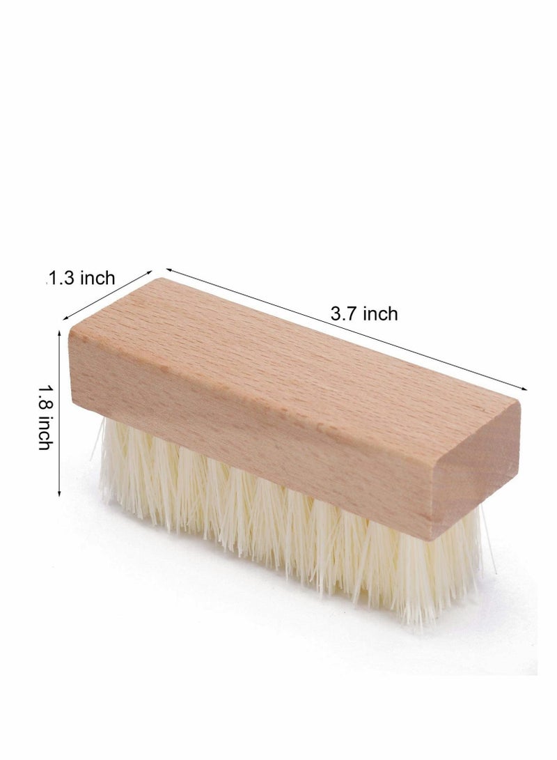 4 PCS Nail Scrub Brush Wooden Non-Slip Hand for Cleaning Fingernail Toe