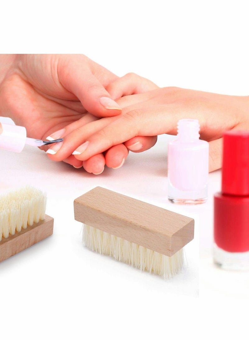 4 PCS Nail Scrub Brush Wooden Non-Slip Hand for Cleaning Fingernail Toe