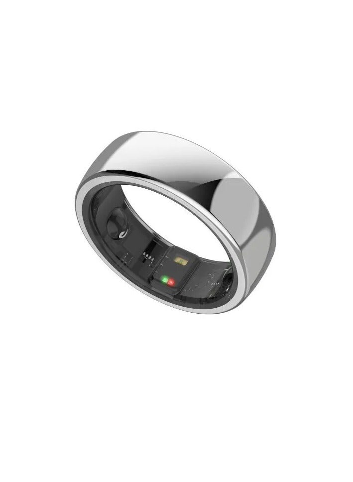 Health and Fitness Tracker Smart Ring - Advanced Sleep Monitoring, Stress & Activity Tracking, Titanium, IP68 Waterproof (Silver)