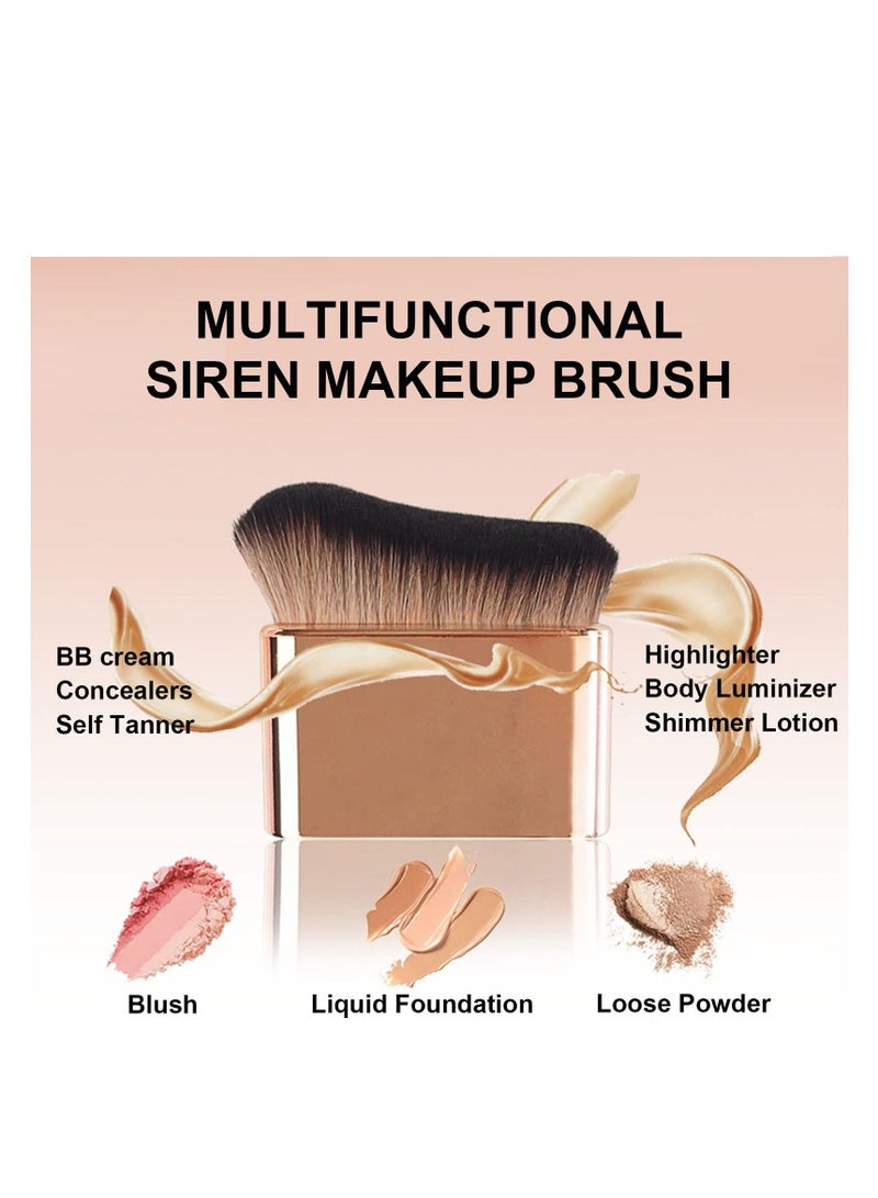 Foundation Makeup Brush,  Face Blush Brush, Handless Makeup Blender, Liquid Powder Foundation Brush, for Blending Liquid, Cream or Flawless Powder Cosmetics 2pcs