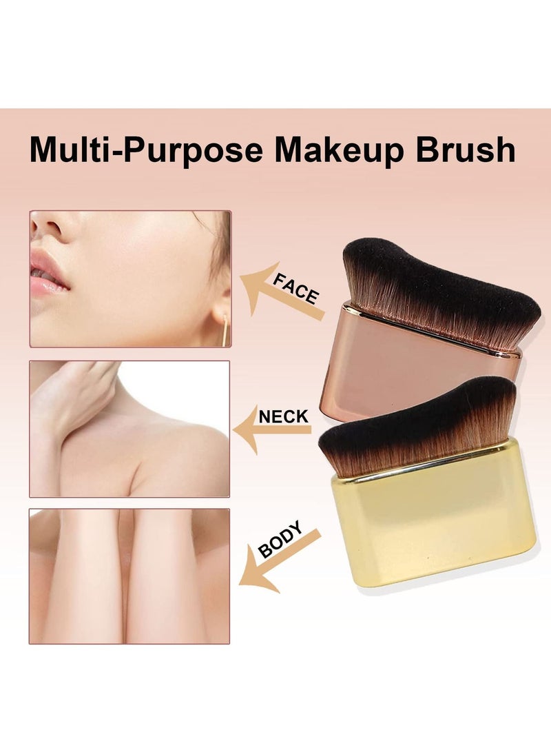 Foundation Makeup Brush,  Face Blush Brush, Handless Makeup Blender, Liquid Powder Foundation Brush, for Blending Liquid, Cream or Flawless Powder Cosmetics 2pcs