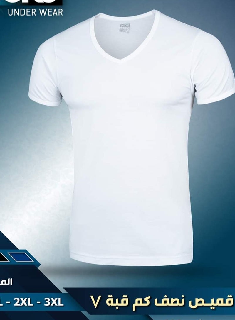 Set of 6 pieces Men's V-neck half sleeve cotton undershirt