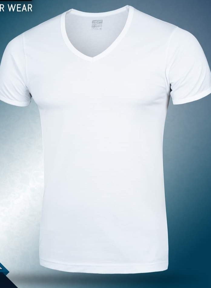 Set of 6 pieces Men's V-neck half sleeve cotton undershirt