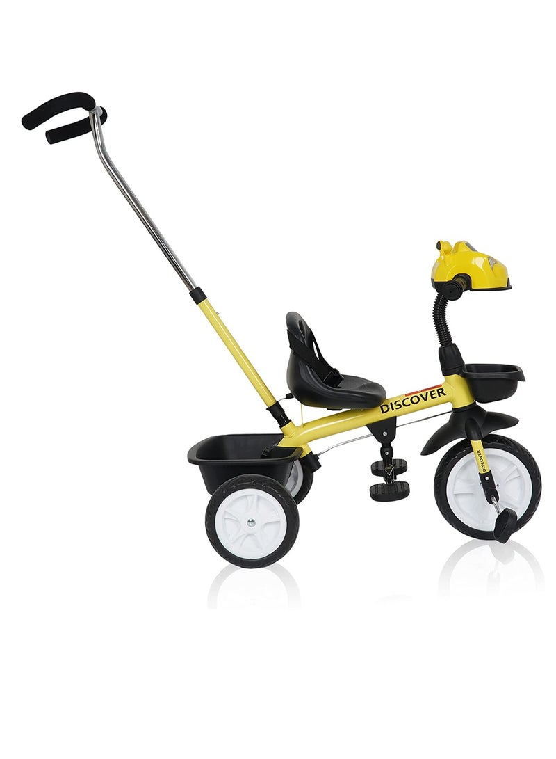 Baby Kids Tricycle With Handle (Yellow)